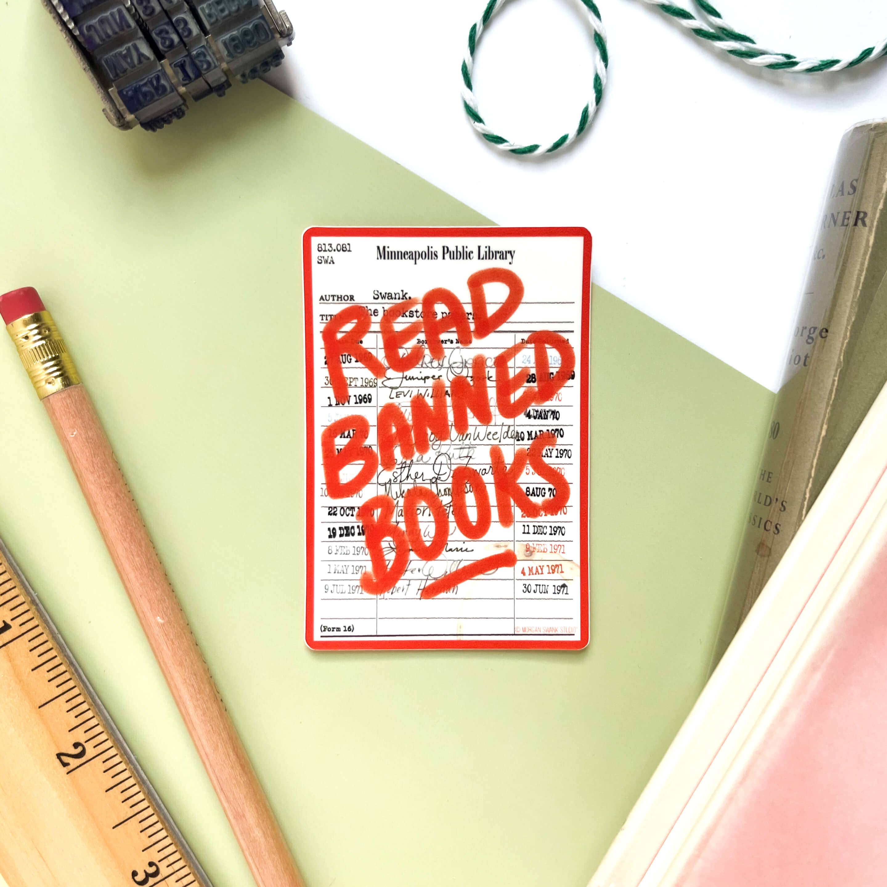 Read Banned Books  | Library Card Sticker