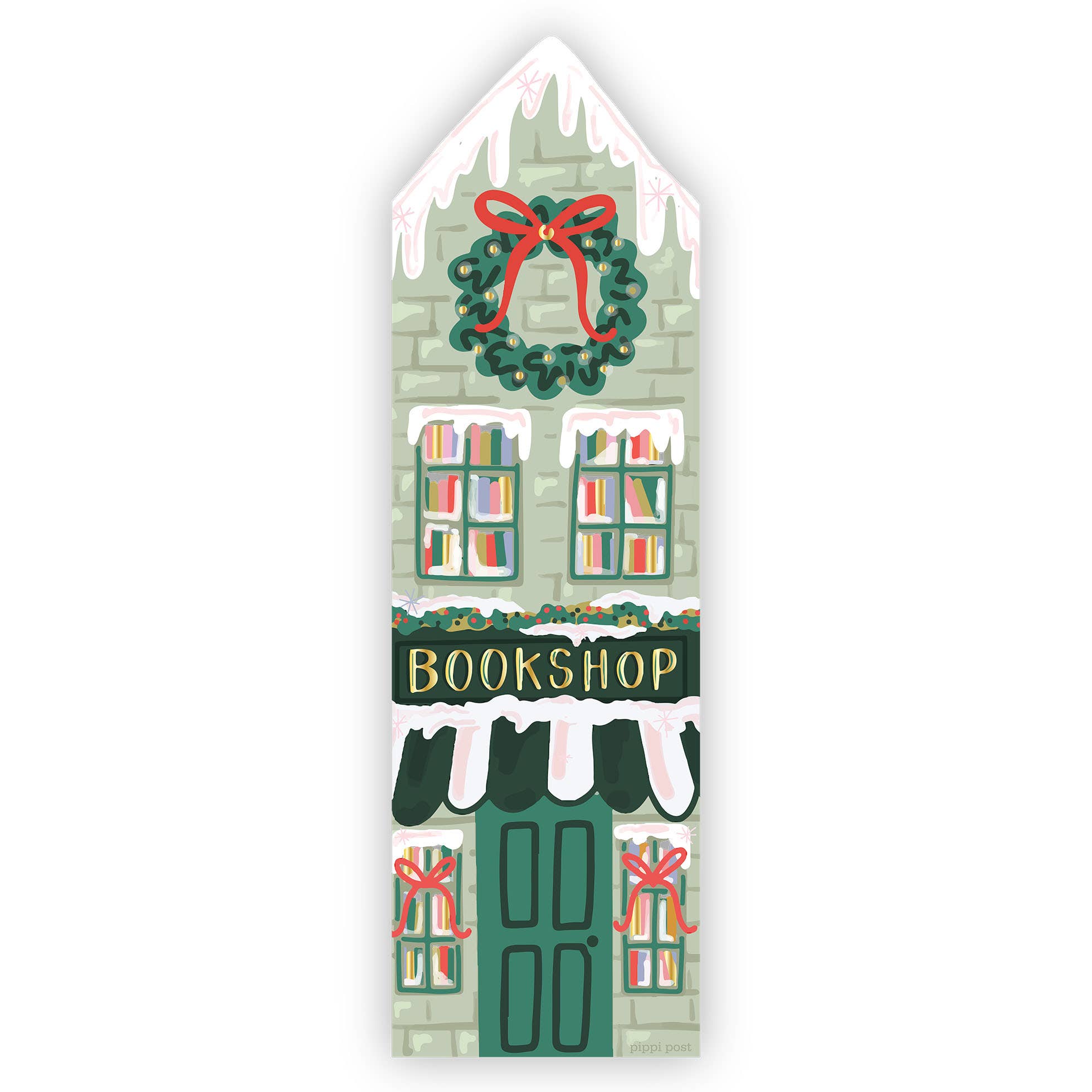 Holiday Bookshop Christmas Transparent Bookmark