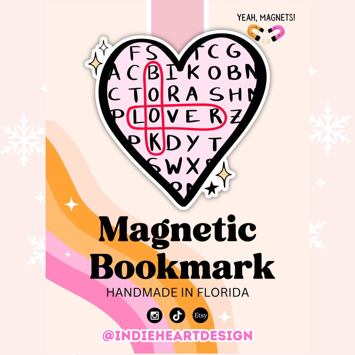 Book Lover Crossword Magnetic Bookmark 