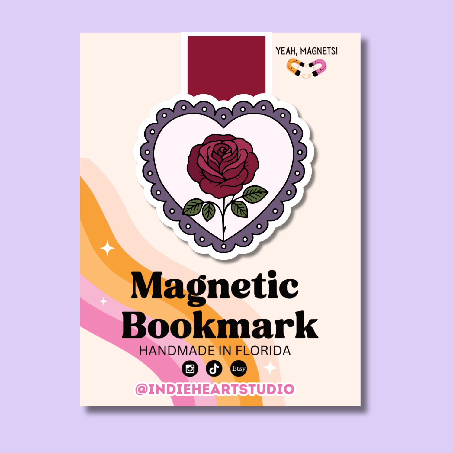 Gothic Rose Magnetic Bookmark | Dark Romance Reader
