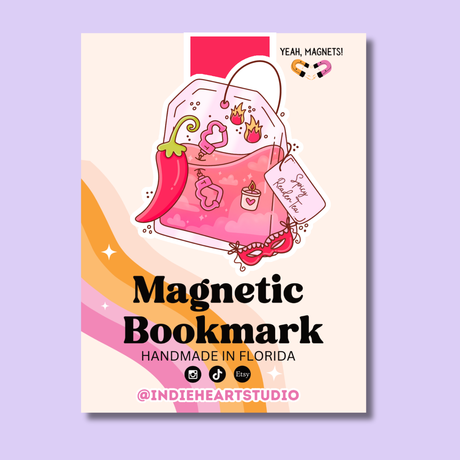 Spicy Reader Tea Magnetic Bookmark | Valentine's Day