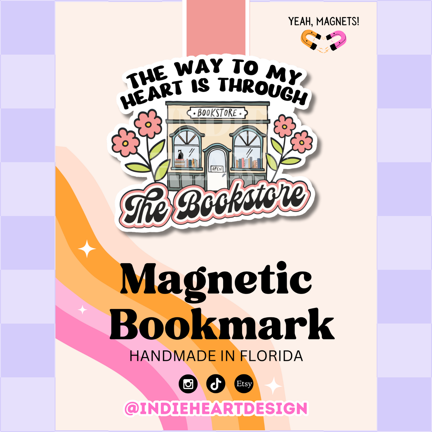 Way To My Heart Bookstore | Magnetic Bookmark 