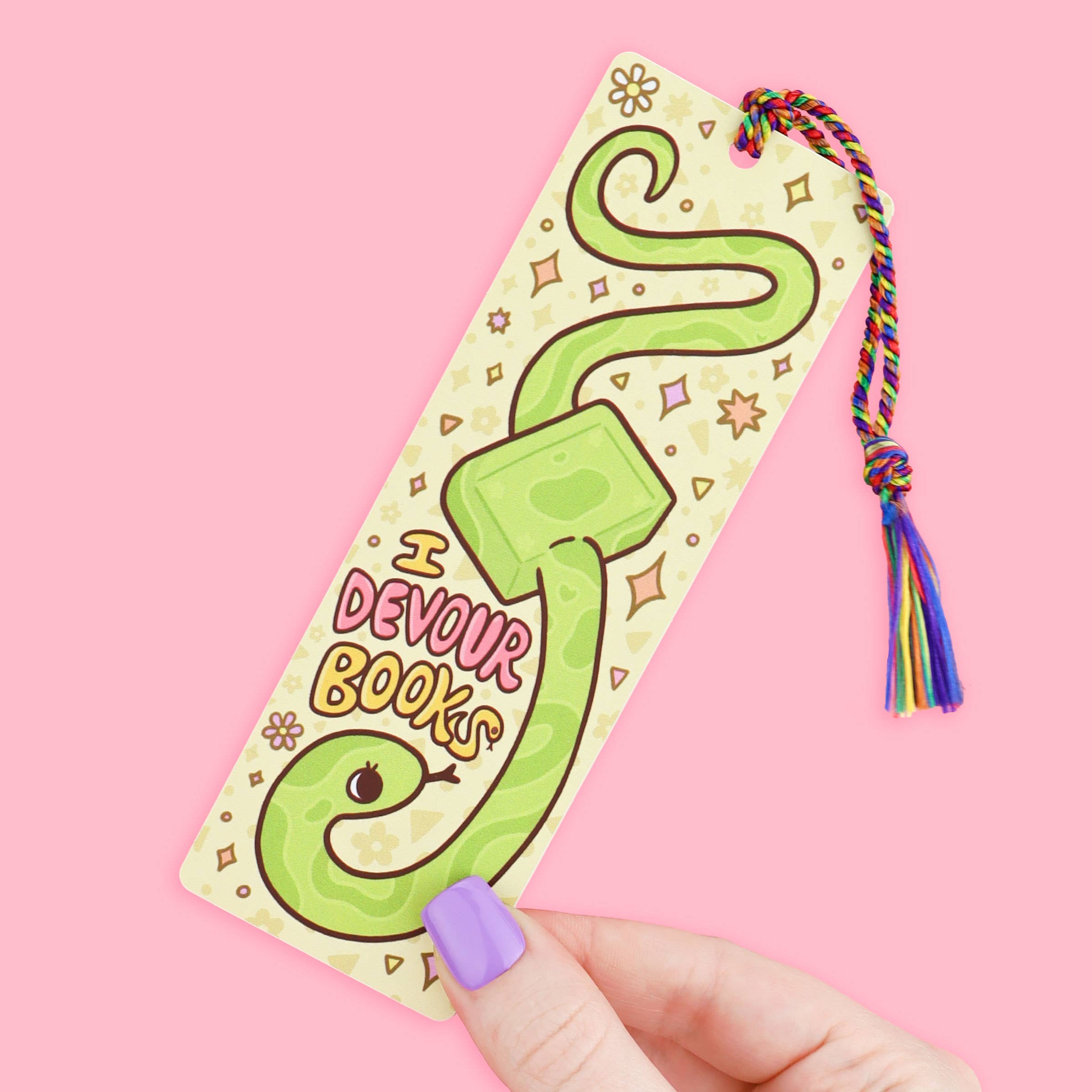 I Devour Books, Snake, Bookish, Bookmark with Tassel
