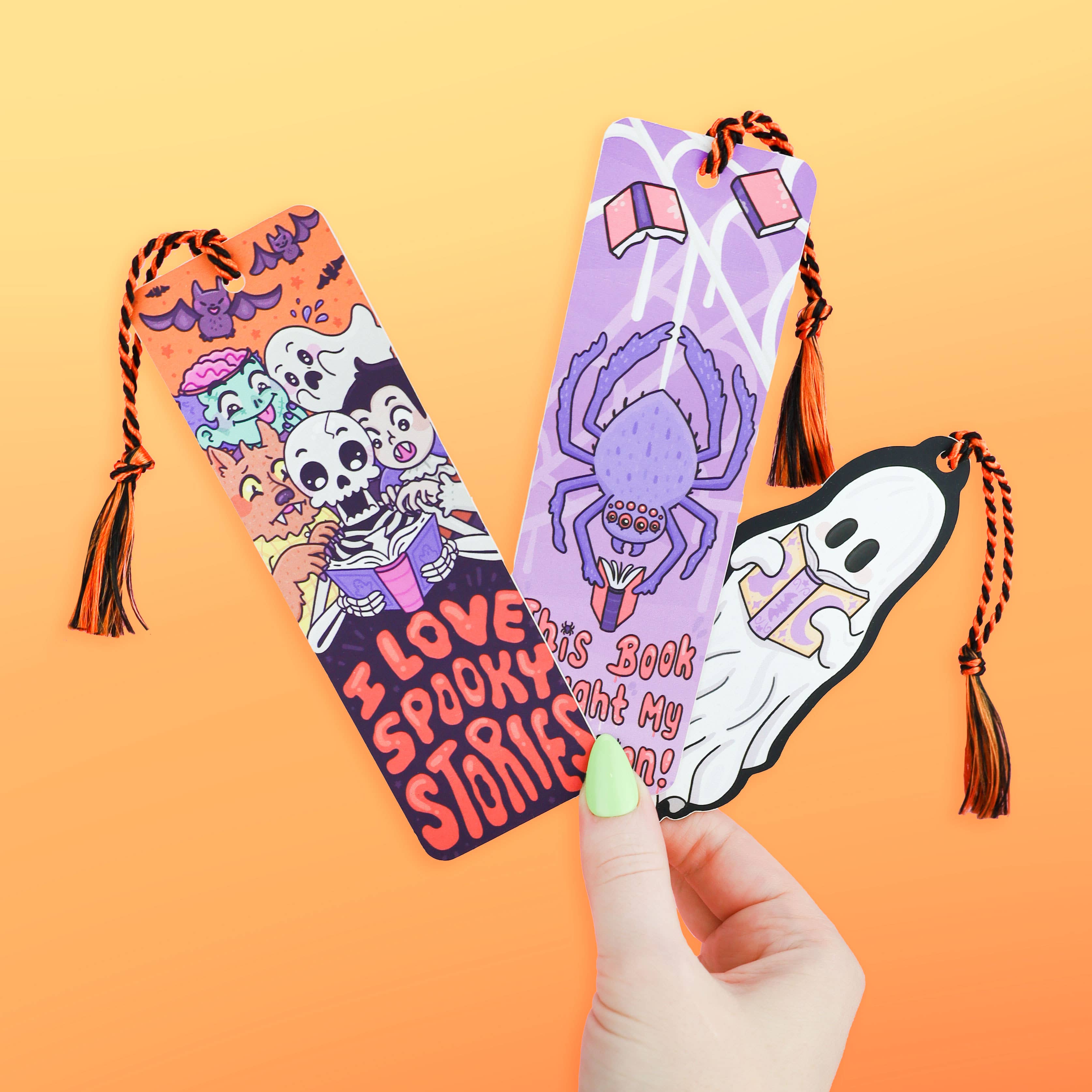 I Love Spooky Stories Reader Gift Bookmark with Tassel