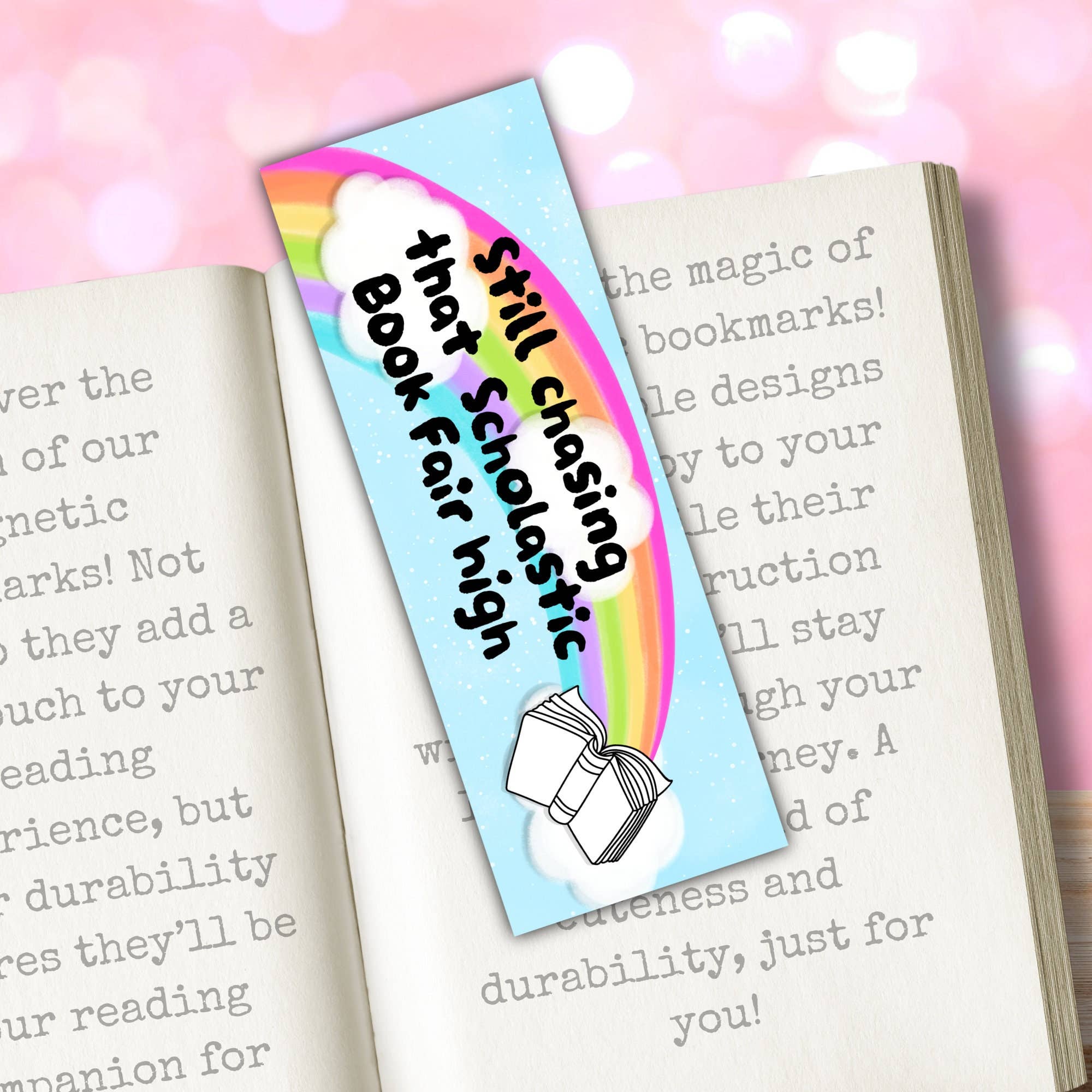 Handmade Scholastic Book Fair Rainbow Bookmark