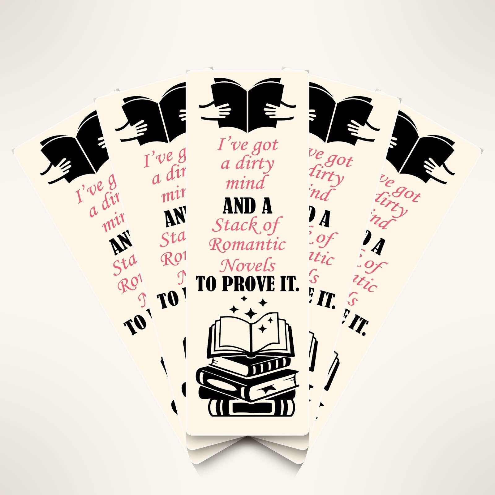 Dirty Mind and a Stack of Romance Novels Bookmark, Smut Gift