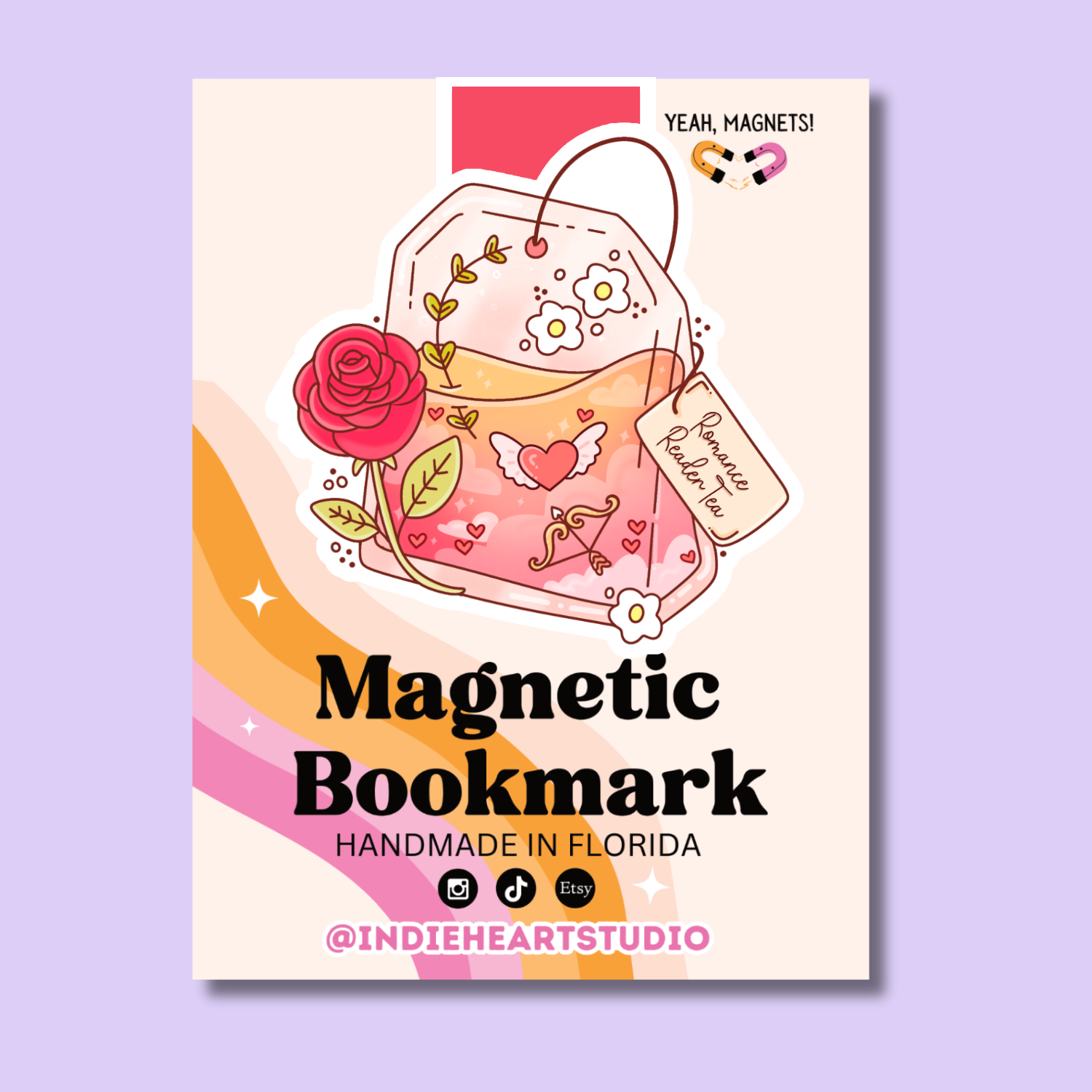 Romance Reader Tea Magnetic Bookmark | Valentine's Day