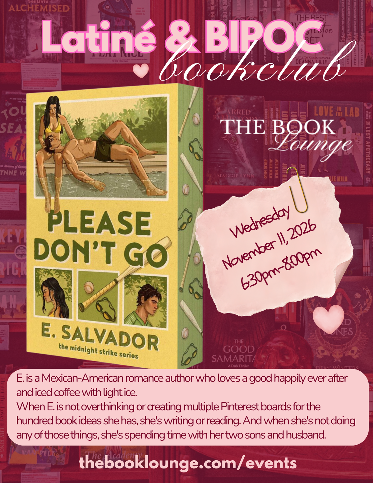 Latiné & BIPOC Book Club: Please Don’t Go by E. Salvador