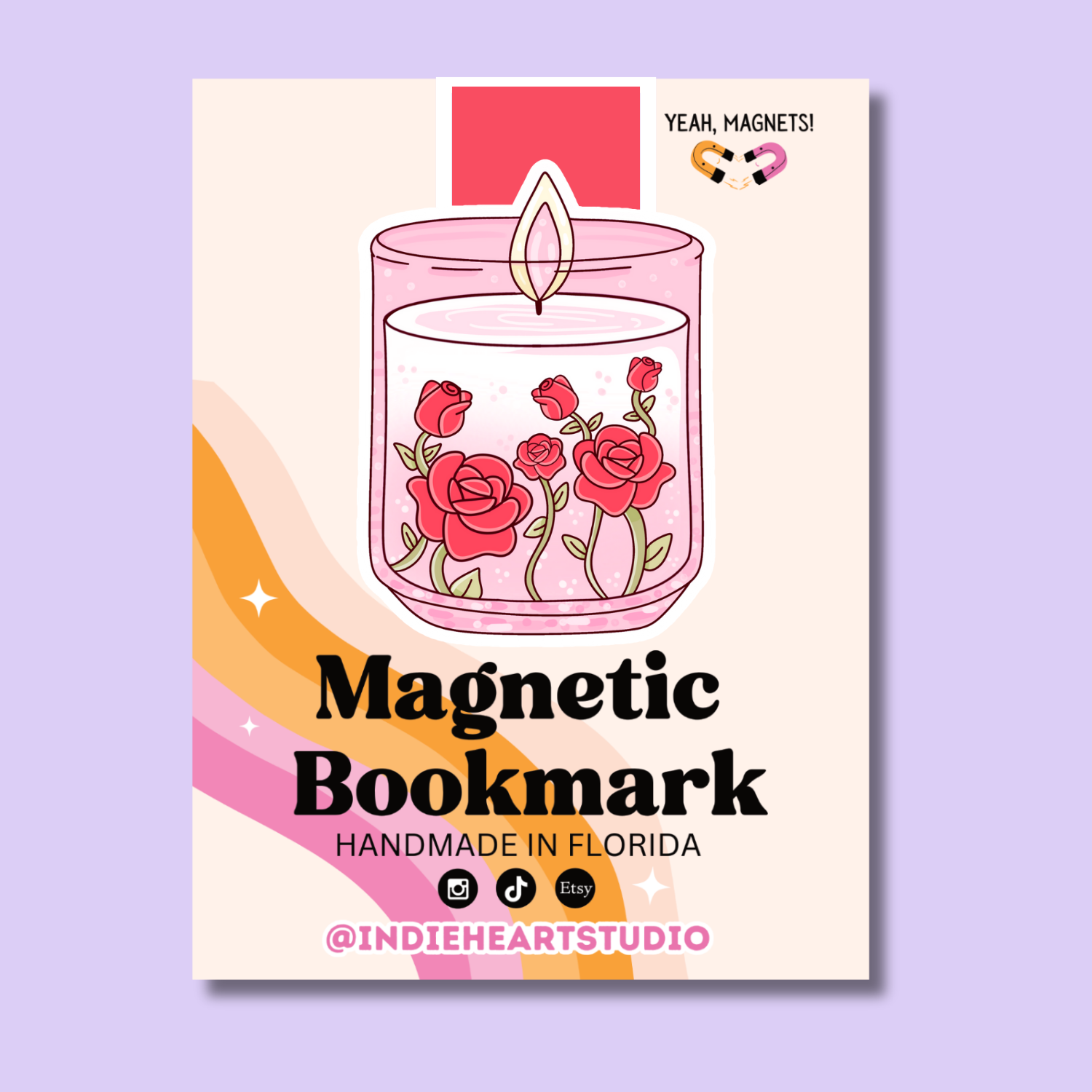 Romance Reader Candle Magnetic Bookmark | Bookish Romance