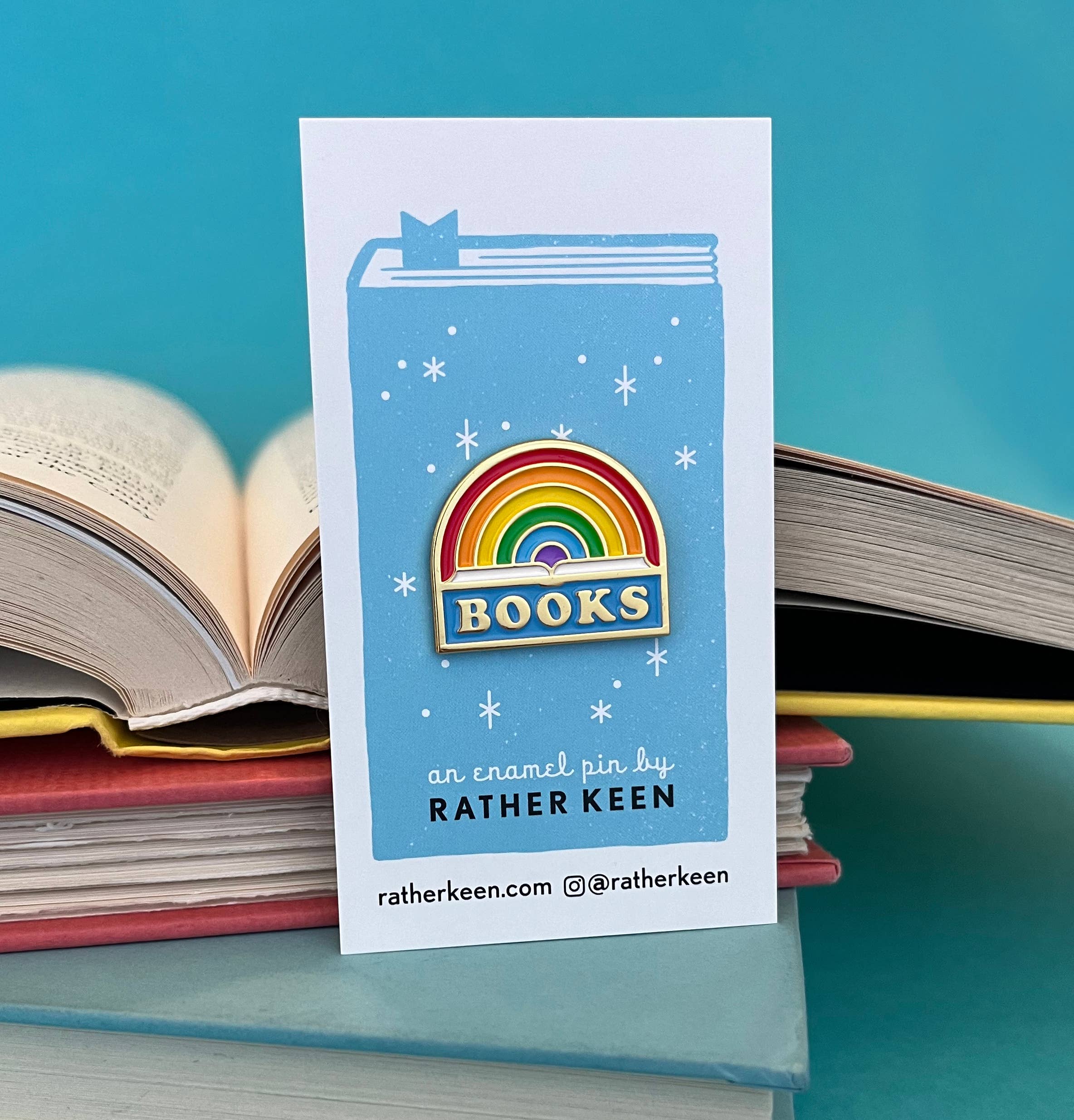Rainbow Book enamel pin - reading rainbow inspired - Pride