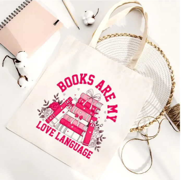 Books Are My Love Language Tote Bag 📚💖